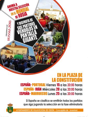 Mundial de Rusia: Partido de España contra Irán en pantalla gigante